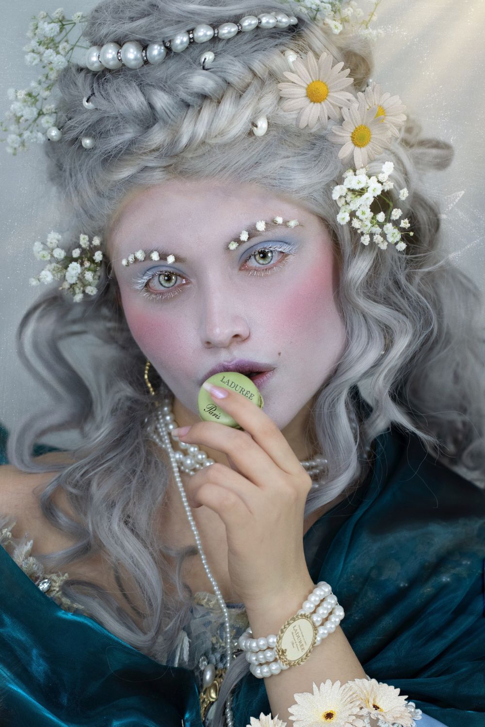Maquillaje artístico de fantasía creado en un curso de maquillaje en Valencia.